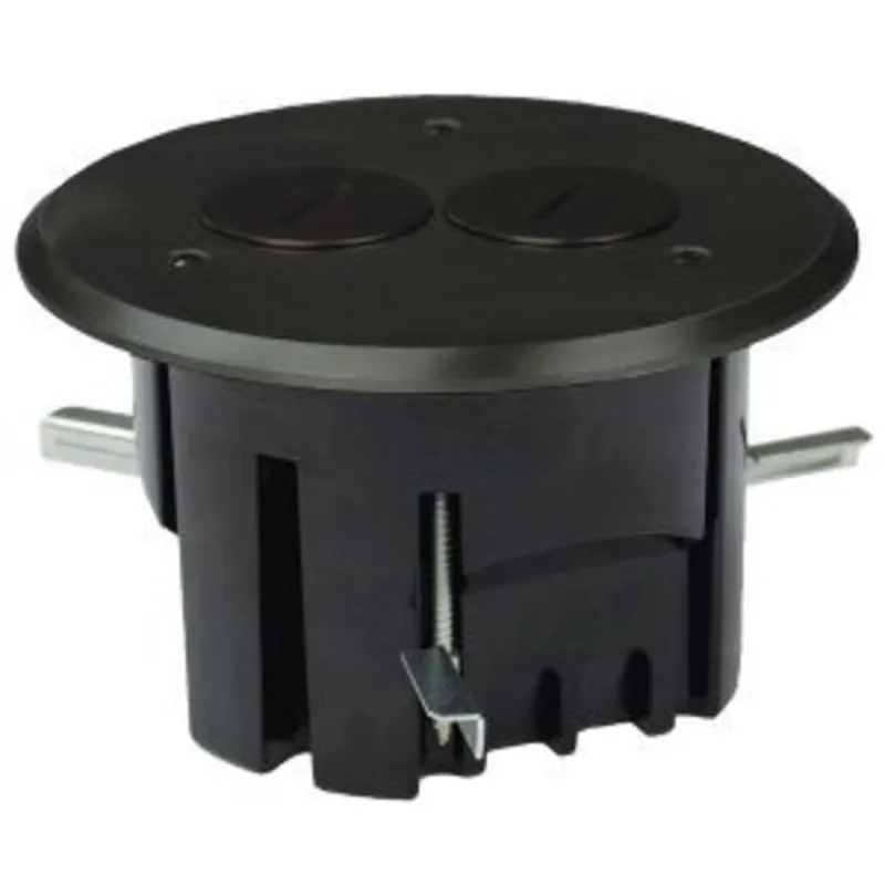 4" Round Floor Box, Duplex Cover, Dark Bronze