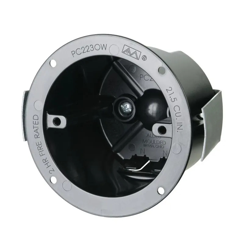 Fixture Support Box, Round, 3-1/2" Diameter, Non-Metallic, Polycarbonate