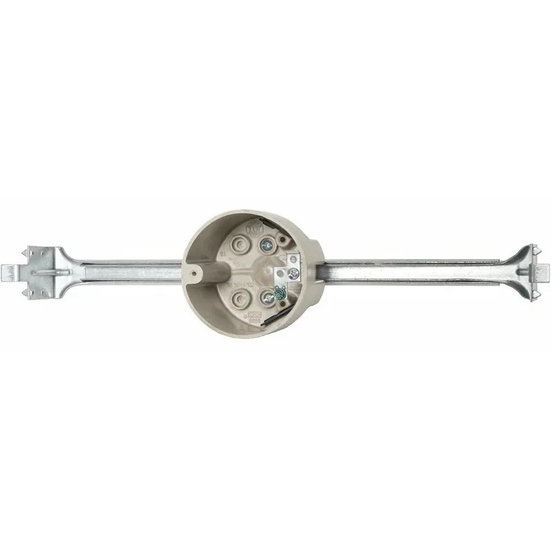 3-1/2" Round Ceiling/Fixture Box, Depth: 2-5/16", with Bar Hanger