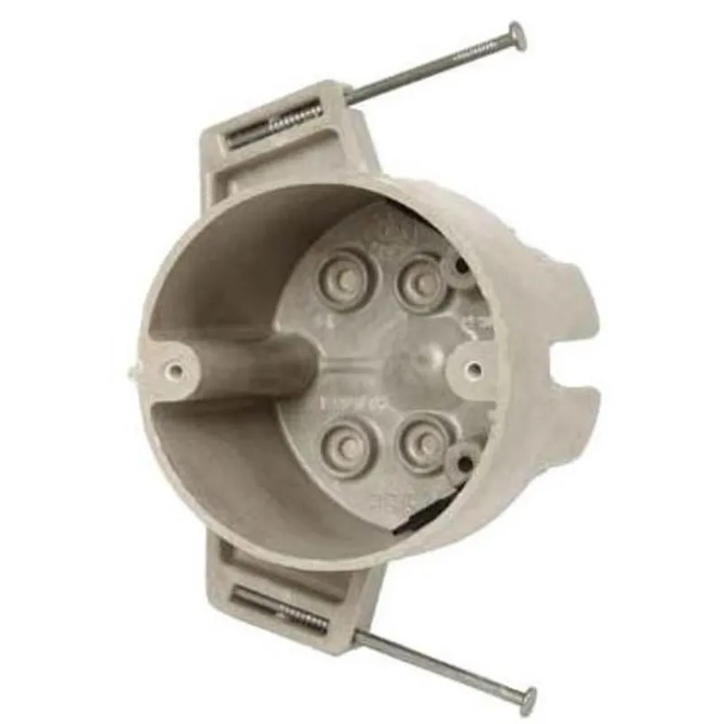 3-1/2" Round Ceiling/Fixture Box, Depth: 2-7/8", Non-Metallic