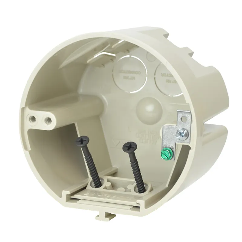 4" dia. round fixture support box for use with nonmetallic sheathed cable
