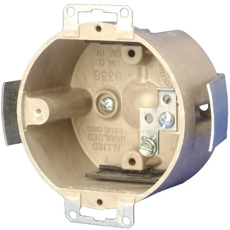 Fixture Support Box, Round 3-1/2", Bracket Ears, Non-Metallic