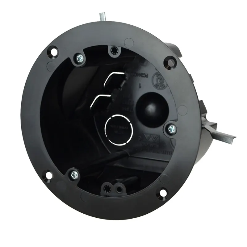 Fixture Support Box, Round, 4" Diameter, Black, Non-Metallic