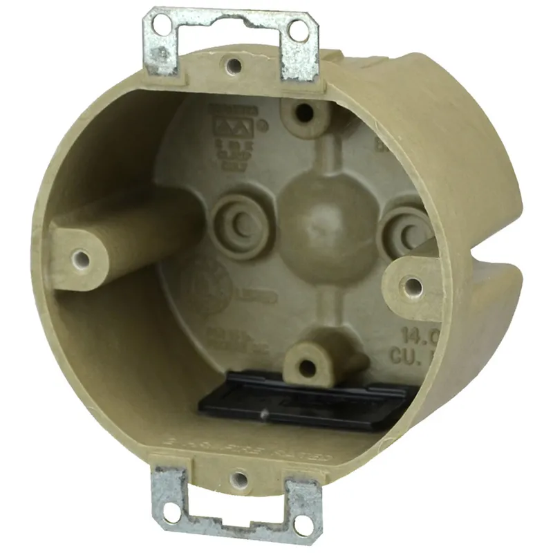 3.5" dia. round fixture support (15 lbs.) box for use with nonmetallic sheathed cable