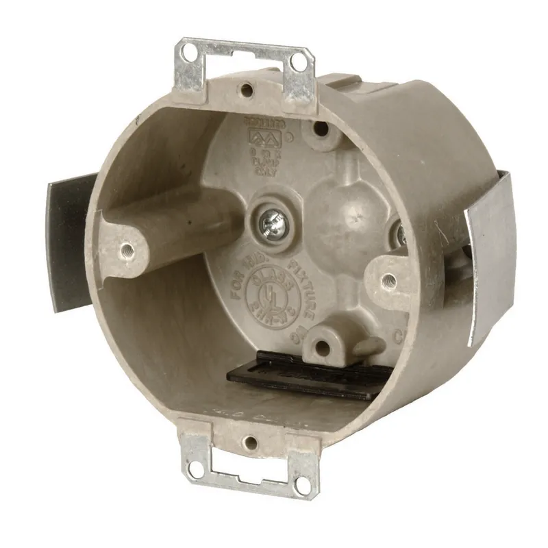 3-1/2" Round Fixture Box, Depth 2", Old Work, Non-Metallic