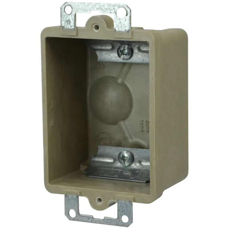Switch/Outlet Box, 1-Gang, Depth: 1-3/4", Old Work, Non-Metallic
