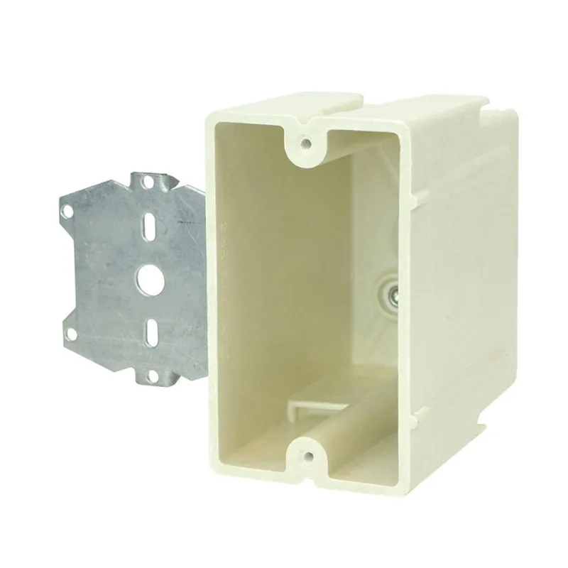 Switch/Outlet Box with "Z" Bracket, 1 Gang, 3-1/2" Depth, 1-Gang, Fiberglass Reinforced Polyester