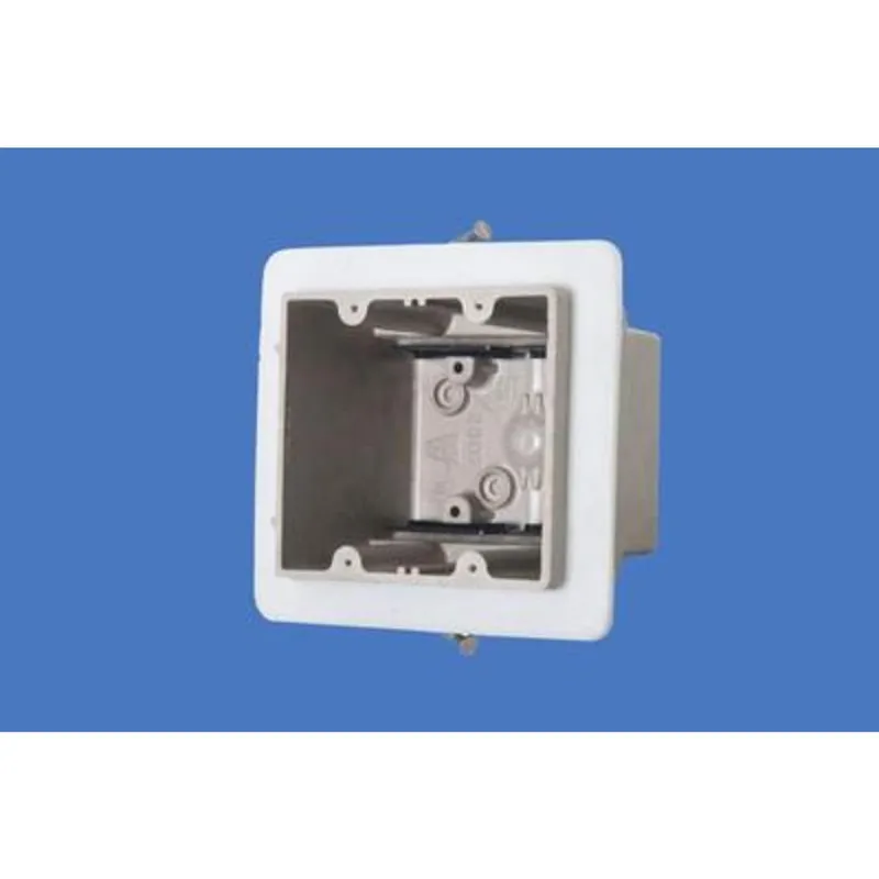 Switch/Outlet Box, 2-Gang, Depth: 3-7/16", Nail-On, Non-Metallic