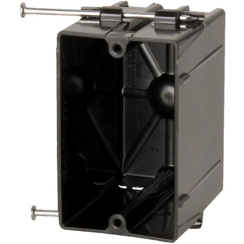 Switch Box, 1-Gang, Nail-On, Depth 3-1/16", Thermoplastic