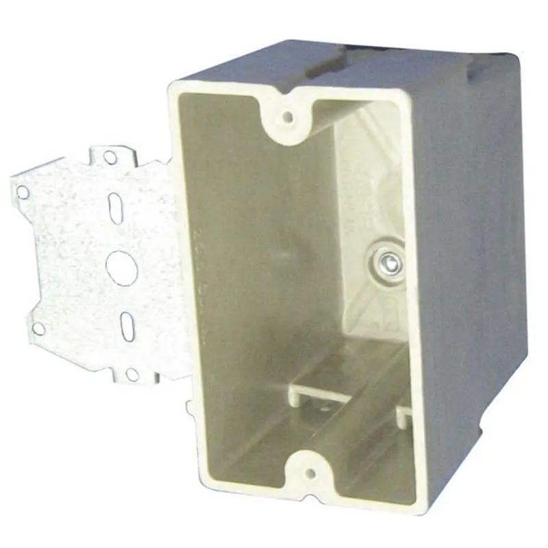 Switch/Outlet Box with Bracket, 1-Gang, Depth: 3-1/4", Thermoset Fiberglass