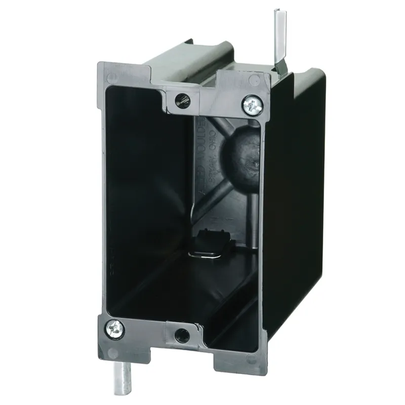 Switch/Outlet Box, 1 Gang, Depth 3", PVC, Black