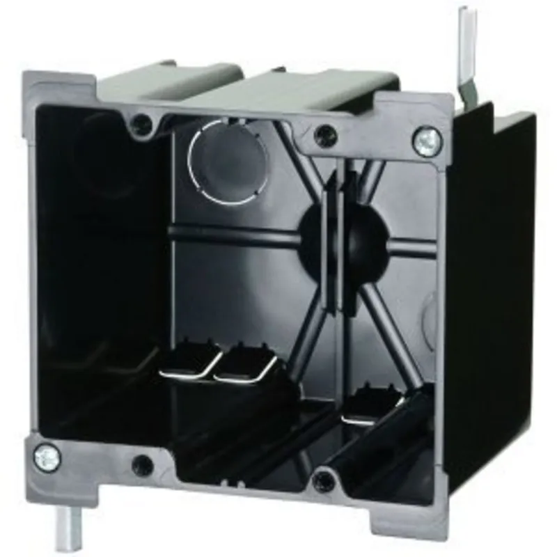 Switchbox, 2 Gang, Old Work, 3-3/8" Deep, Thermoplastic, Black