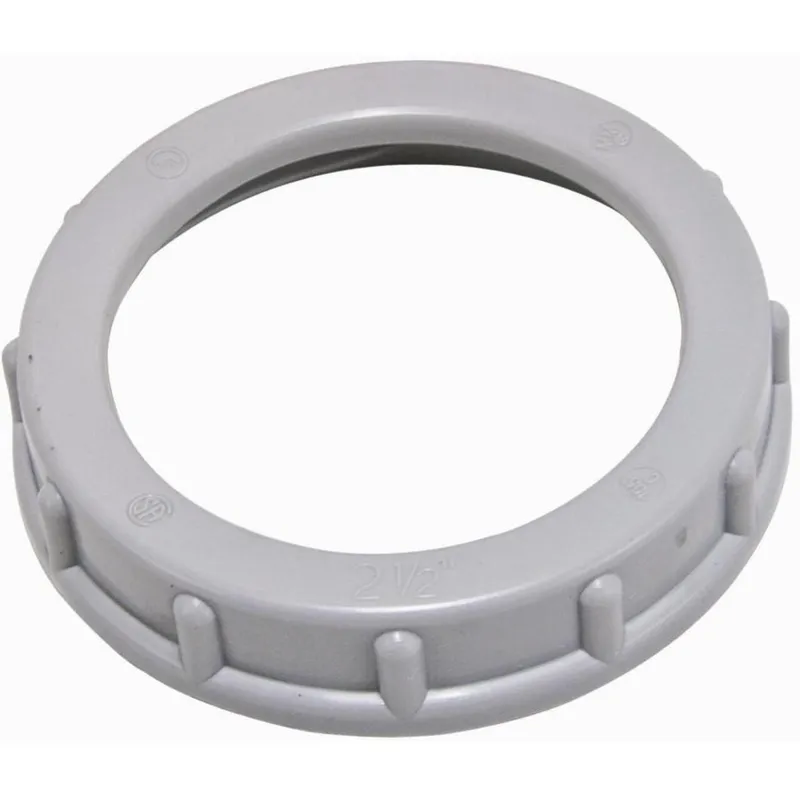 Rigid Threaded Insulating Bushing, 1/2" Diameter, Polypropylene, Gray