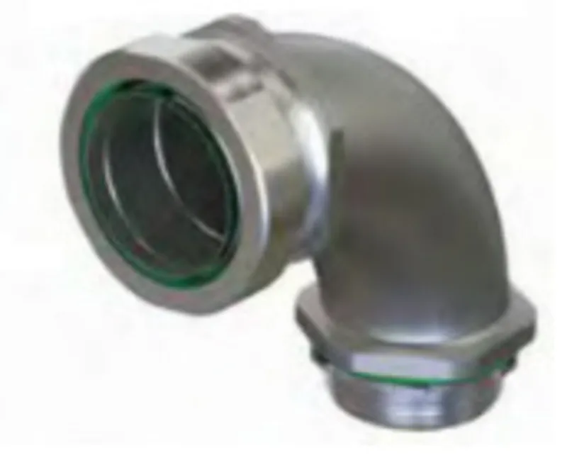 Liquidtight Connector, 90 Degree, 1" Diameter, Steel/Zinc