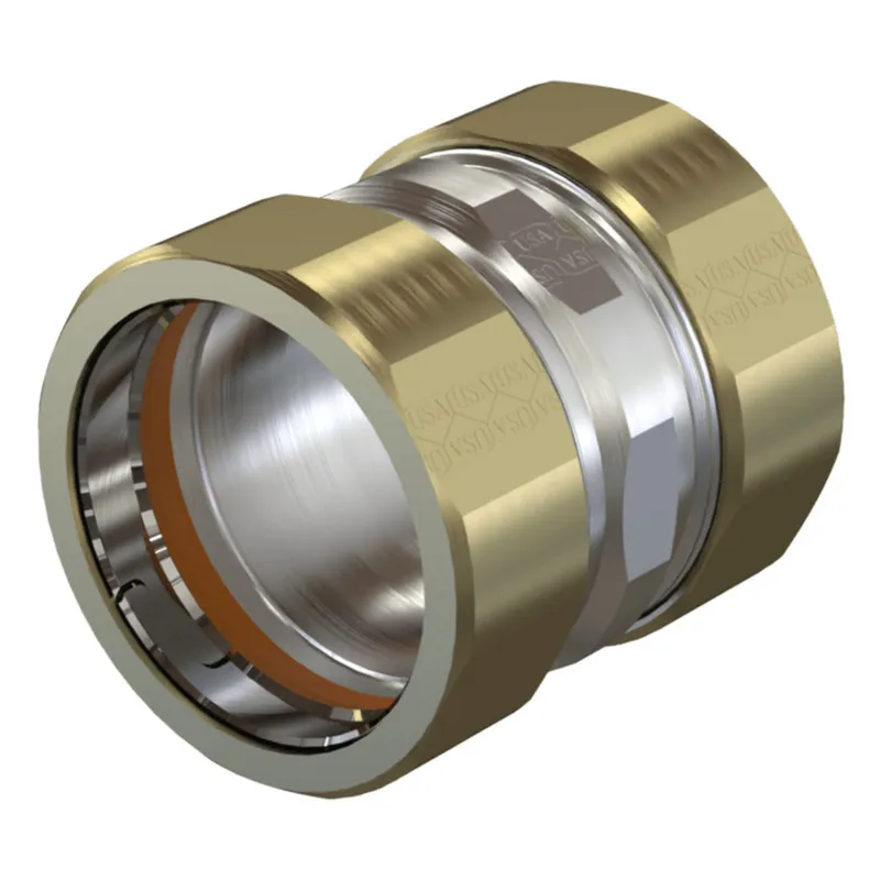 EMT Compression Coupling, 1/2" Diameter, Rain Tight, Steel/Zinc