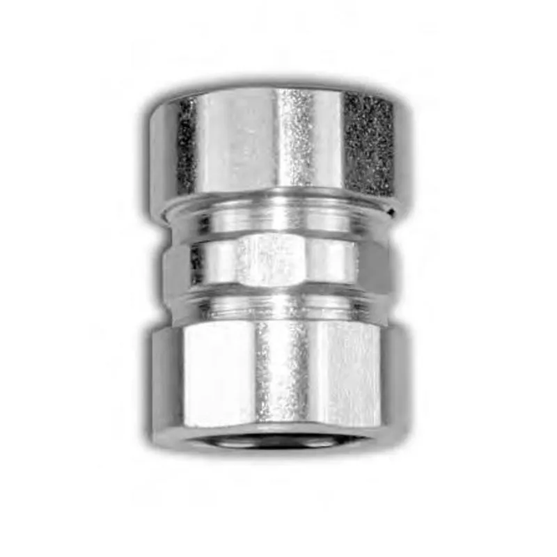 EMT Compression Coupling, 1/2" Diameter, Concrete Tight, Steel/Zinc