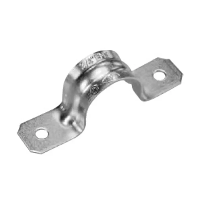Rigid Conduit Strap, 2-Hole, 2" Diameter, Steel/ZInc