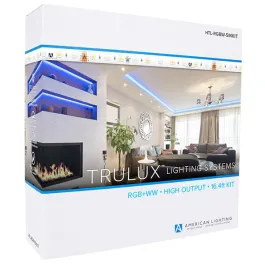 Trulux RGB + 3000K High Output LED Tape Light Kit - 16.4FT Reel - 4.6W / FT - 240 Lumens / FT - 24V