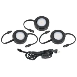 American Lighting 4W 3" MVP LED Puck Light Kit - 3 PACK - 3000K - 235 Lumens - 120V - Black