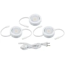 American Lighting 4W 3" MVP LED Puck Light Kit - 3 PACK - 3000K - 250 Lumens - 120V - White