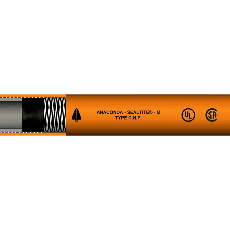 Liquidtight Flexible Non-Metallic Conduit, Type CNP, 1/2", Orange, 100'