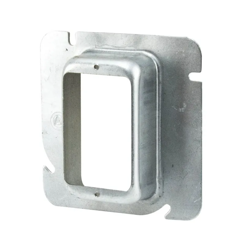 4-11/16" Square Cover, 1-Device, Mud Ring, 1-1/4" Raised, Drawn