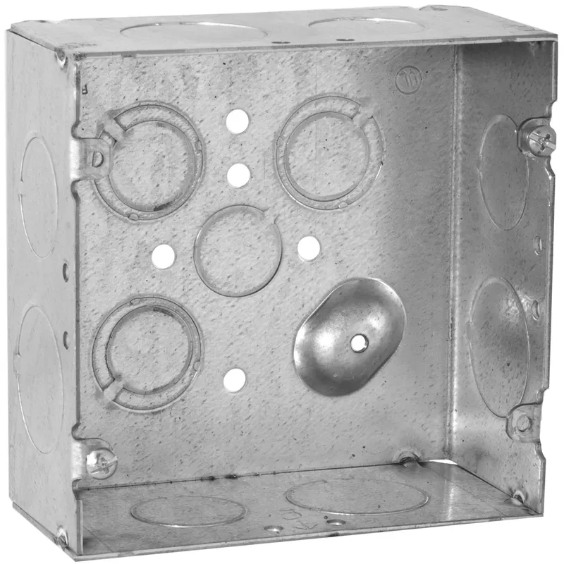 4-11/16" Square Box, Welded, Metallic, 2-1/8" Deep