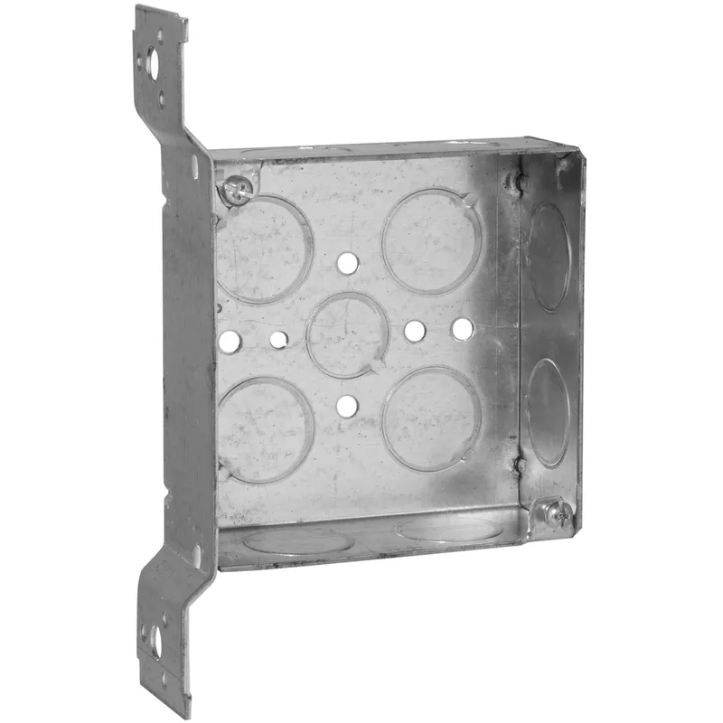 4-11/16" Square Box, Welded, 2-1/8" Deep, Offset Vertical Bracket