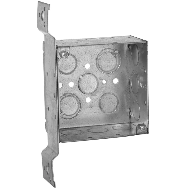 4-11/16" Square Box, Welded, 2-1/8" Deep, Offset Vertical Bracket