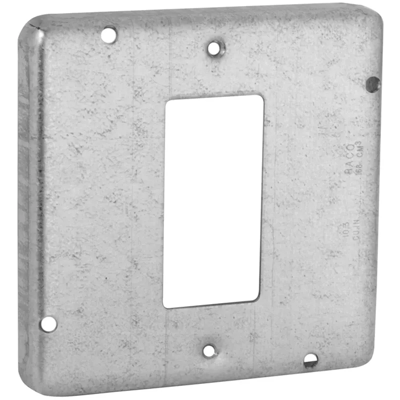 4-11/16" Square Exposed Work Cover, (1) GFCI/Decorator Receptacle