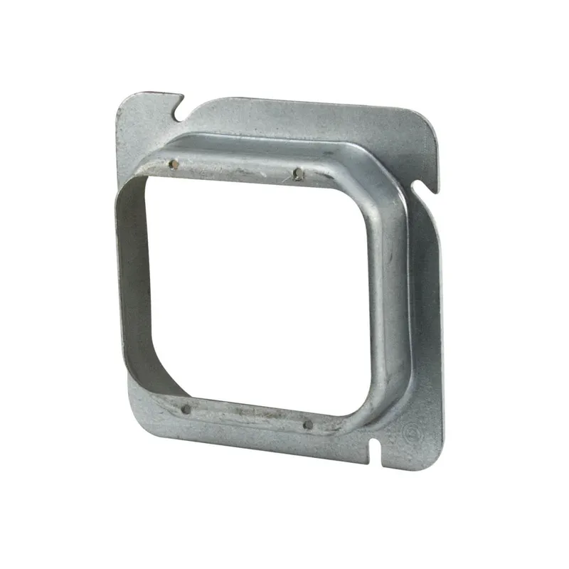4-11/16" Square Cover, 2-Device, Mud Ring, 1" Raised, Drawn