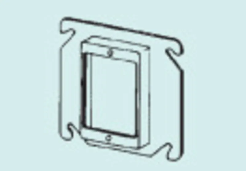 4" Square Cover, 1-Device, Mud Ring, 5/8" Raised, Drawn, Metallic