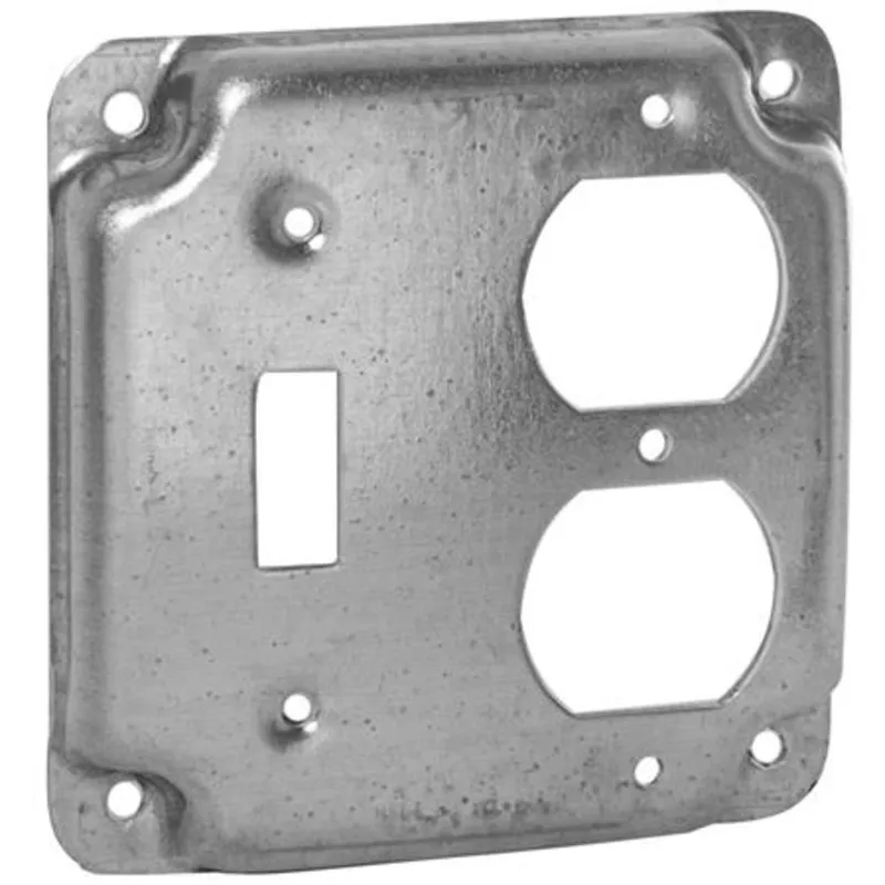 4" SQ Exposed Cover, (1) Toggle Switch, (1) Duplex