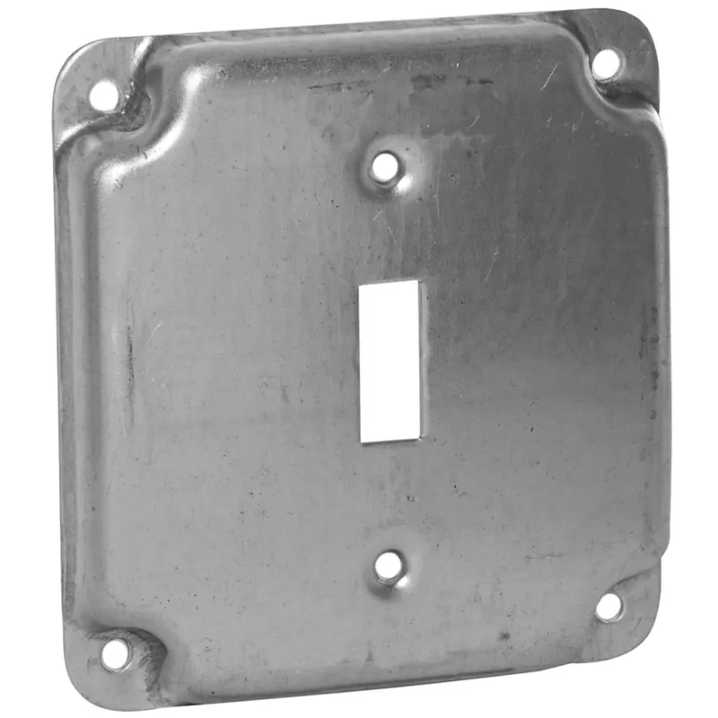 4" Square Exposed Work Cover, (1) Toggle Switch, 1/2" Raised