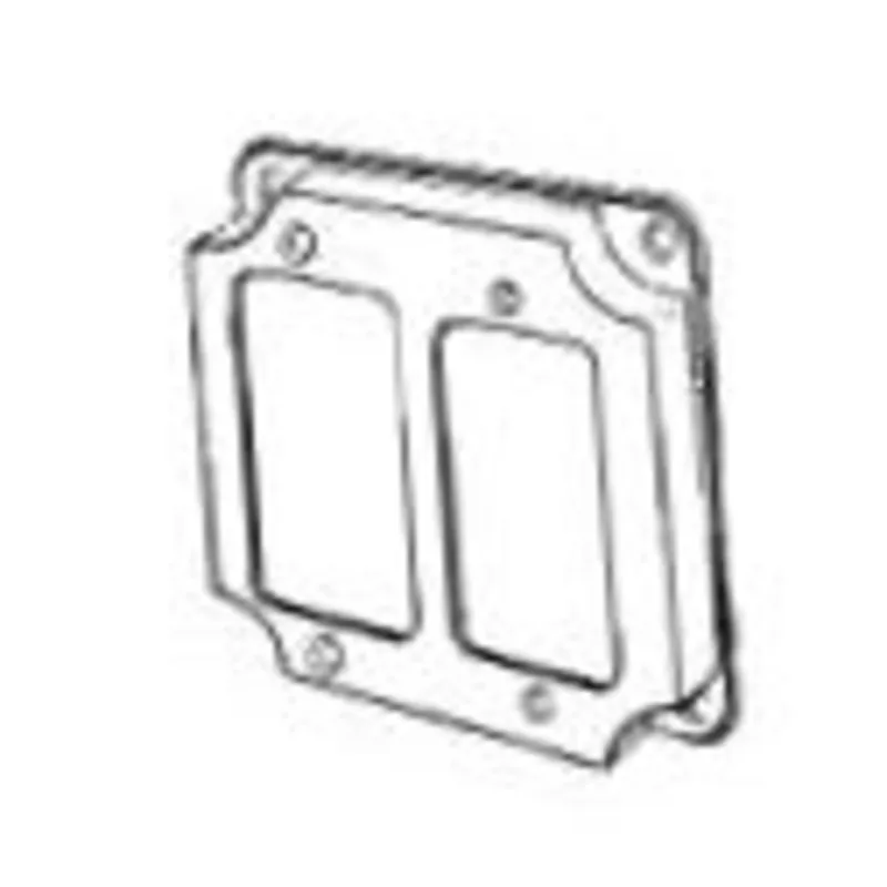 4" SQ Raised Cover, (2) GFCI/Decorator, 1/2" Deep, Steel