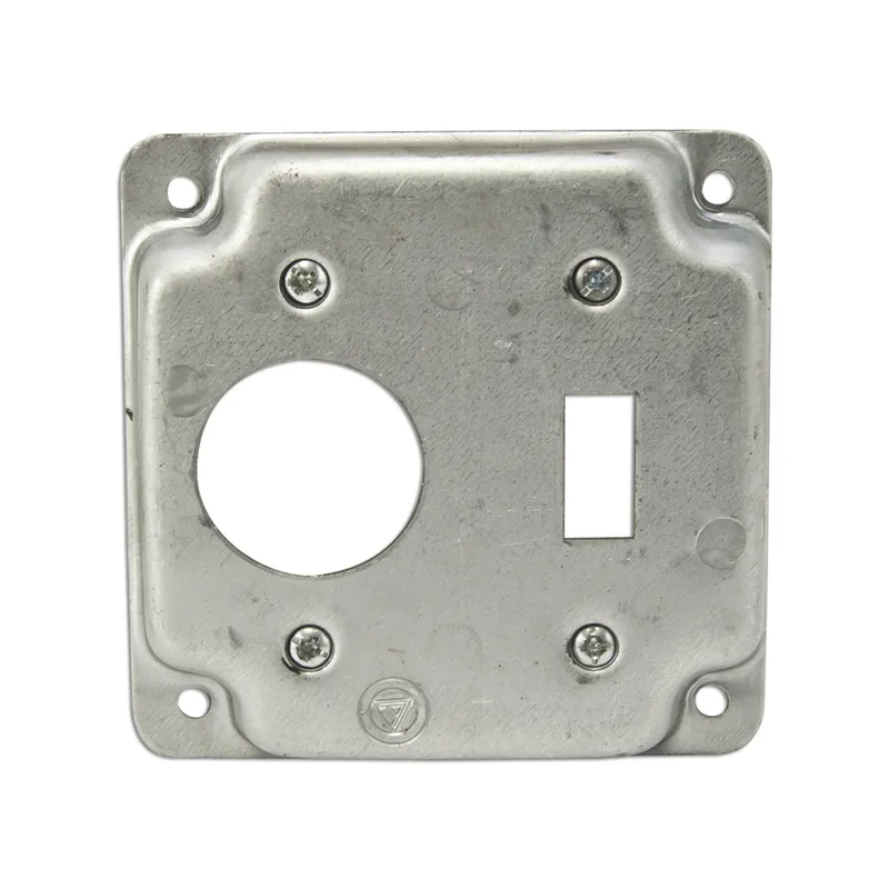4" Square Exposed Work Cover, (1) Toggle,(1) Single Rec