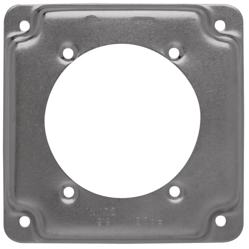 4" Square Exposed Work Cover, (1) Single Receptacle, 1/2" Raised