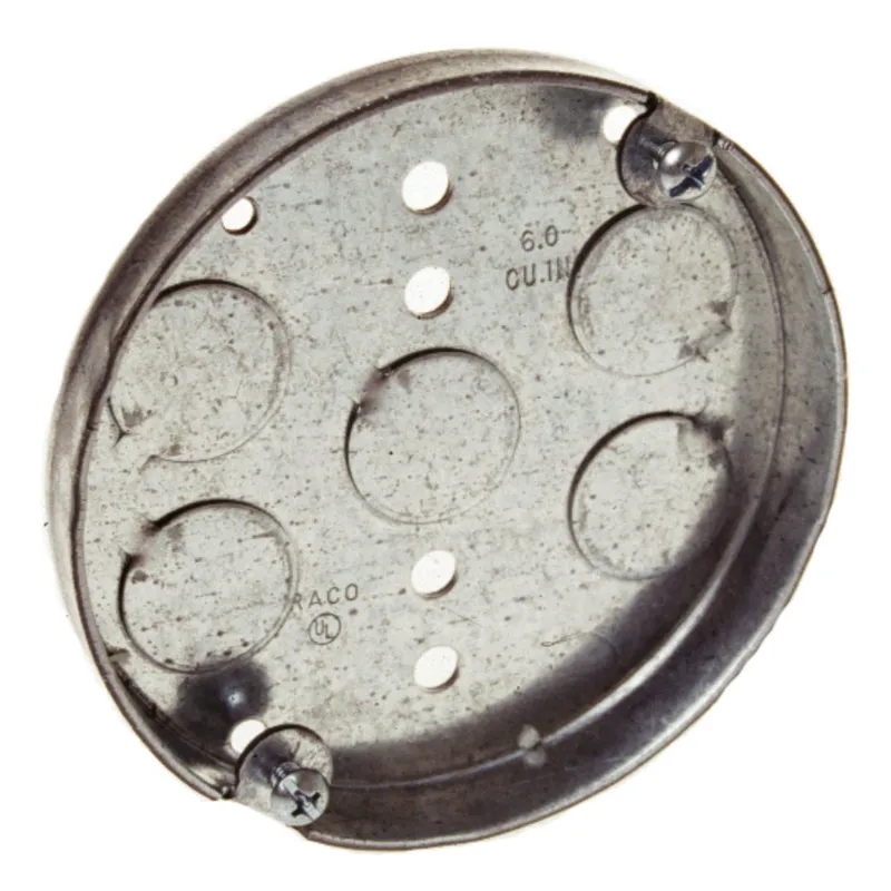 4" Ceiling Pan, 1/2" Deep, 1/2" KOs, Metallic