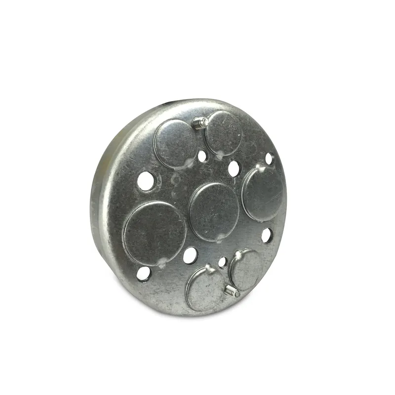 3-1/4" Ceiling Pan, 1/2" Deep, 1/2" and 21/32" KOs, Metallic