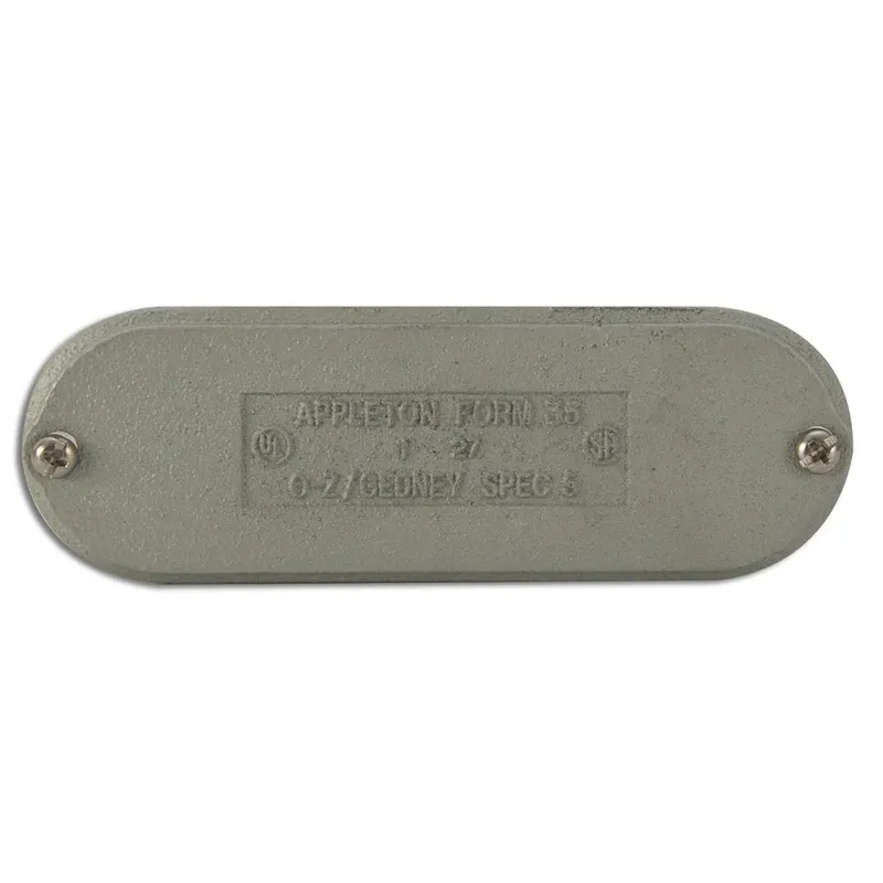 Conduit Body Cover, Screw-On/Flat Type, Diameter 3/4", Form 35, Malleable Iron