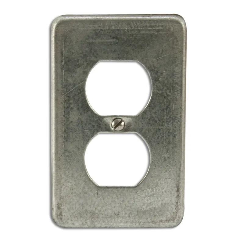 Duplex Receptacle Cover, 1-Gang, Steel
