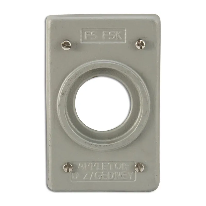 Receptacle Cover, 1-Gang, Malleable Iron
