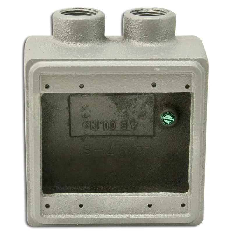 FD Device Box, 2-Gang, Dead-End, Type FDS, 3/4", Malleable Iron