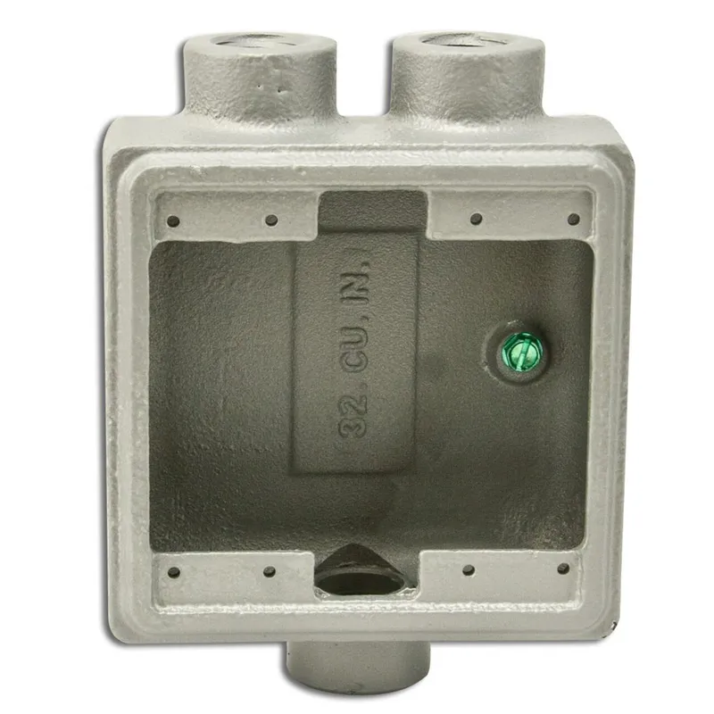 FS Device Box, 2-Gang, Feed-Thru, Type FSD, 3/4" and 1/2", Malleable