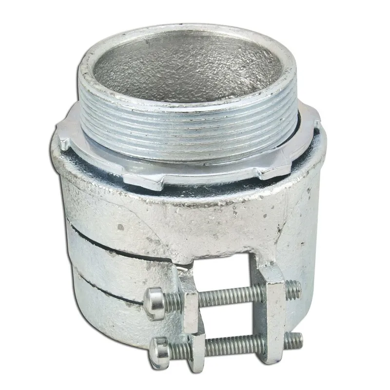 AC/Flex Conduit Connector, Two Screw Screw, Diameter 3", Malleable Iron/Zinc