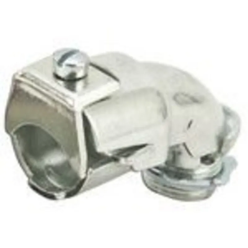 AC/Flex Conduit Connector, 90°, Diameter 2-1/2", Malleable Iron/Zinc