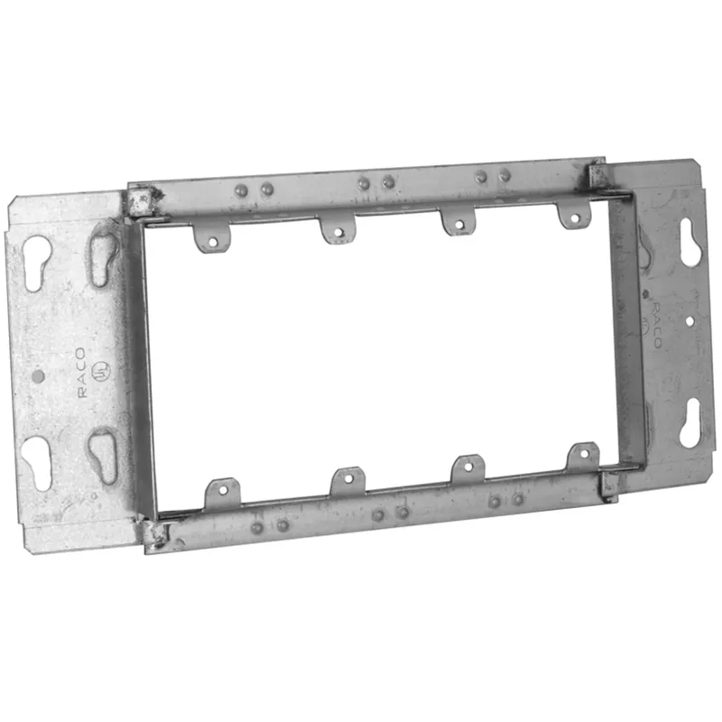 Gang Box Cover, 4-Gang, Raised: 3/4", Drawn, Metallic