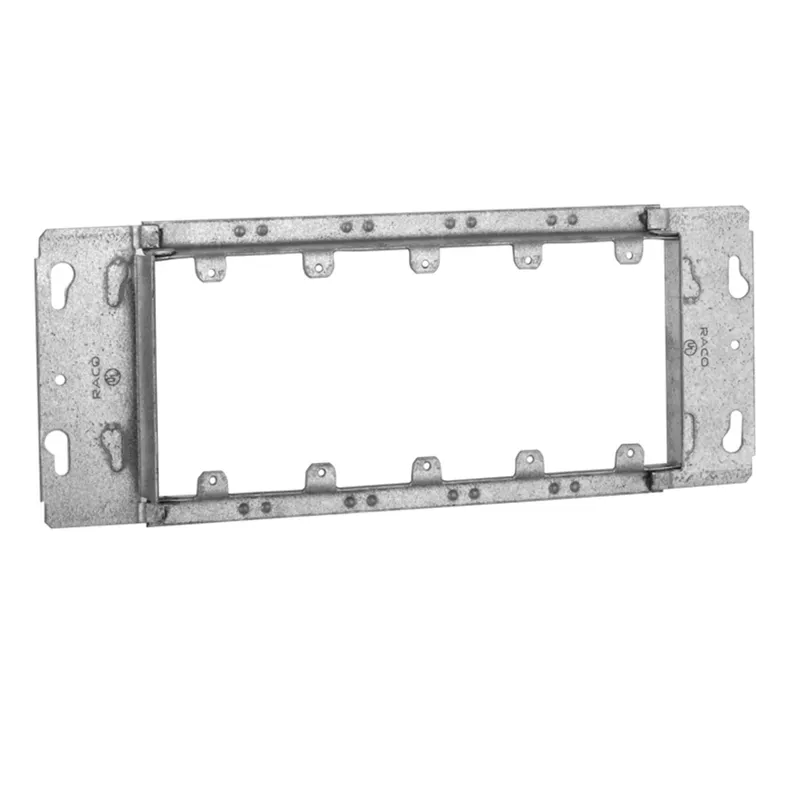 Gang Box Cover, 5-Gang, Raised: 3/4", Drawn, Metallic