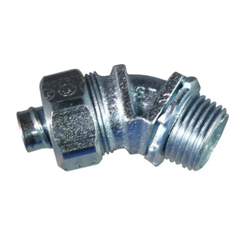 Liquidtight Connector, 45°, 1/2", Malleable Iron