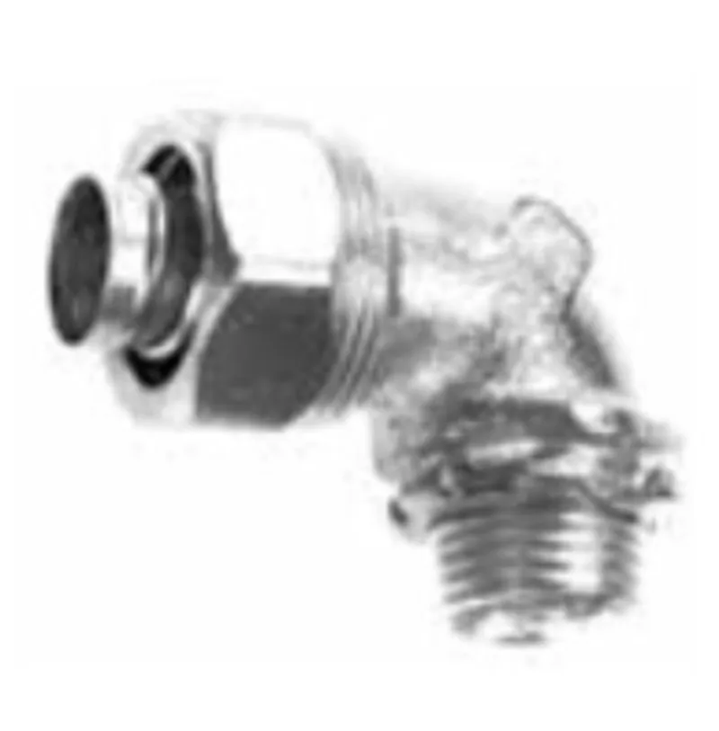 Liquidtight Connector, 3/4", 90°, Malleable Iron/Zinc